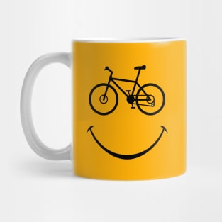 Happy Outdoor Adventure Mountain Trail Bike Smiling Face Mug